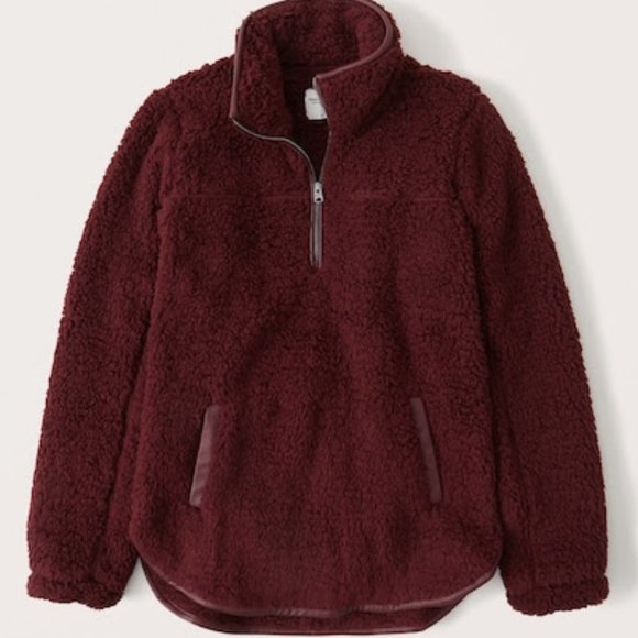 Abercrombie & Fitch Half-Zip Sherpa Sweatshirt - Picture 1 of 3